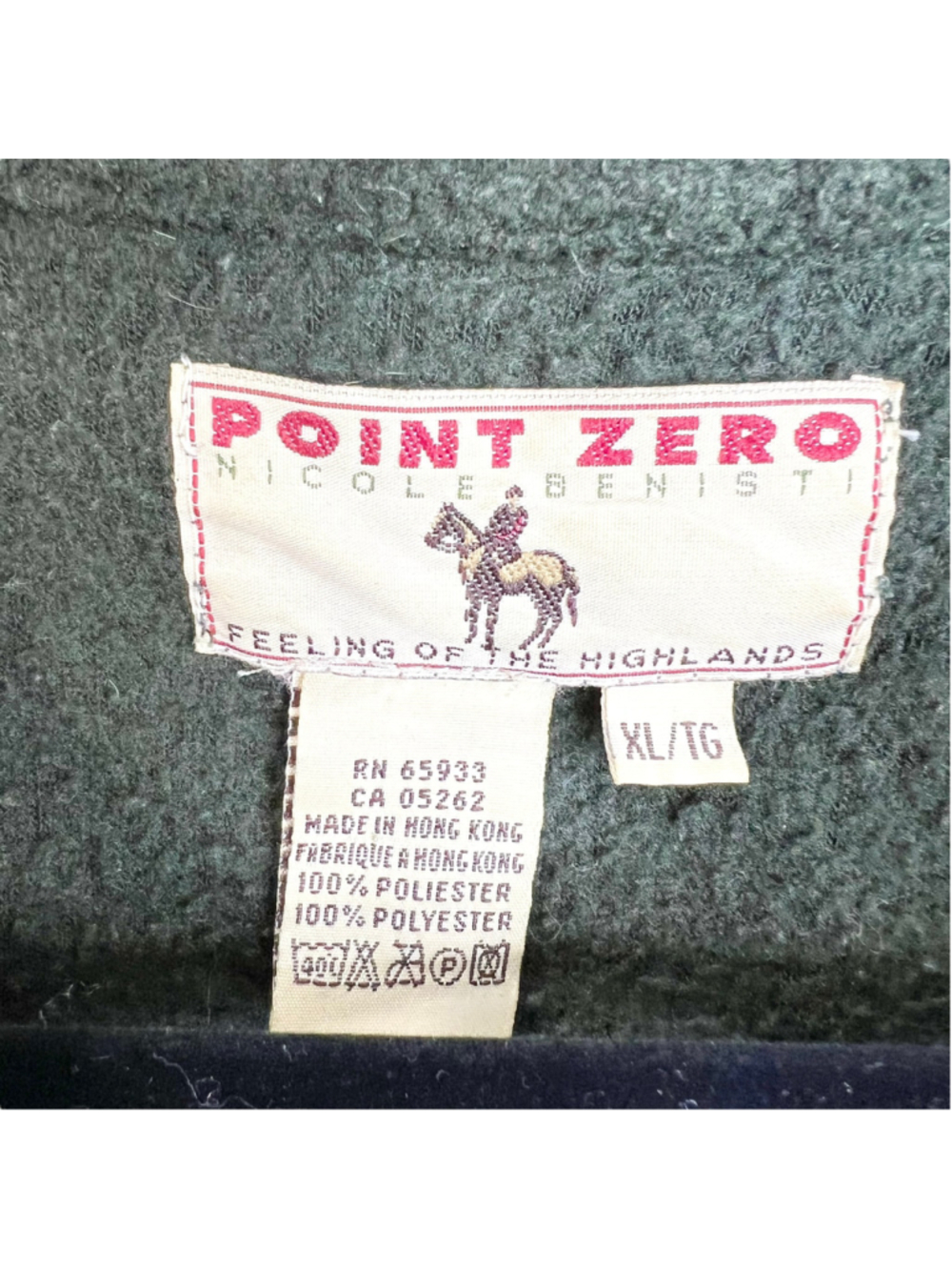 Vintage 90s Y2K Nicole Benisti Point Zero green boxy oversized fleece shacket XL - Picture 8 of 8